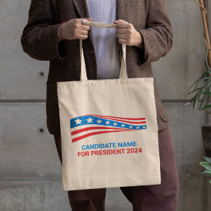 Custom Political Campaign American Flag Template Tote Bag