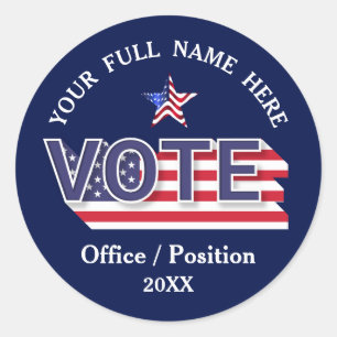 Custom Political Campaign  Classic Round Sticker