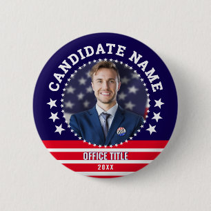 Custom Political Election Campaign Candidate Name 6 Cm Round Badge