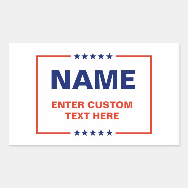 Custom Political Logo (Trump Design) Rectangular Sticker (Front)