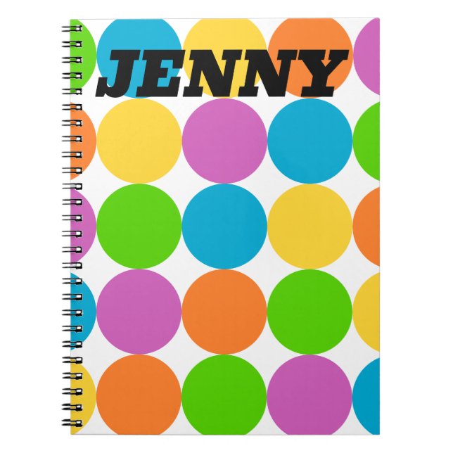 CUSTOM Polka Dots Mod 1960's Groovy Notebook (Front)