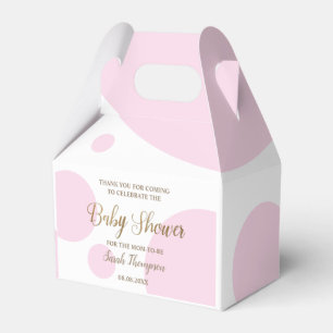 Custom polkadot pink and gold baby shower  favour box
