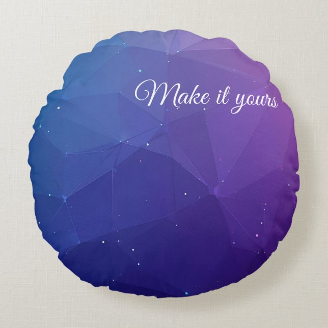 Custom Polygon Pattern Case – Unique Style Round Cushion (Front)