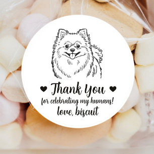 Custom Pomeranian Dog Wedding Favour Stickers