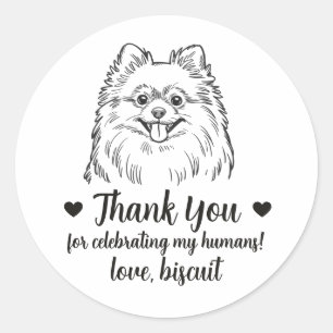 Custom Pomeranian Dog Wedding Favour Stickers