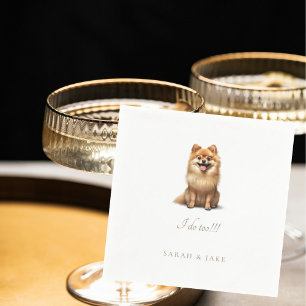 Custom Pomeranian Pet Wedding Napkin