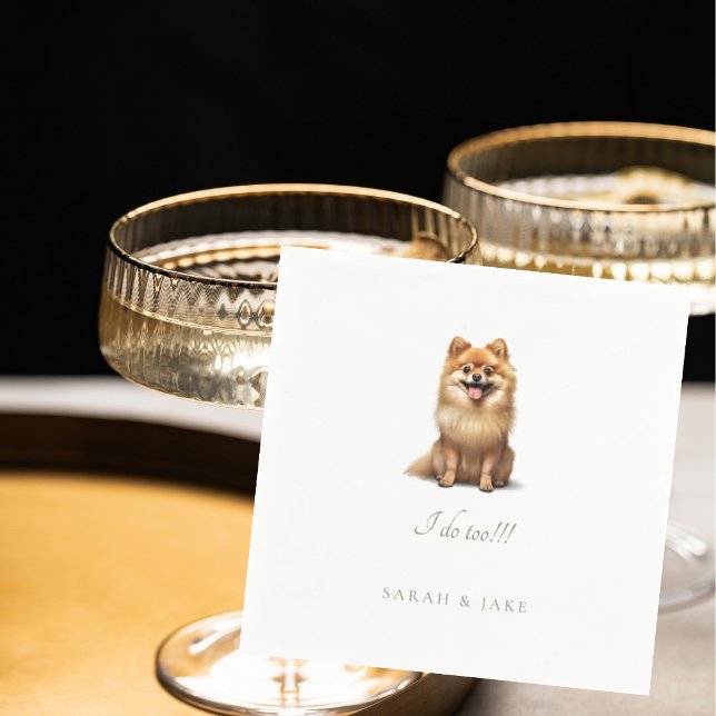 Custom Pomeranian Pet Wedding Napkin (Creator Uploaded)