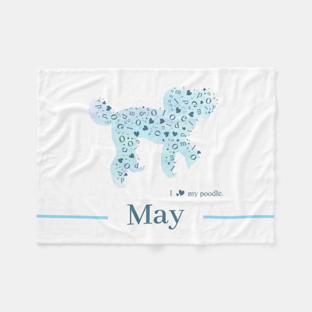 Custom Poodle | Cosy Dog Mum Fleece Gift Blanket (Front (Horizontal))