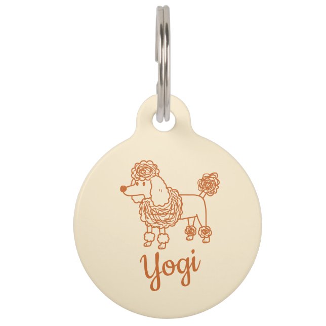 Custom Poodle Dog ID Tag – Personalised Pet Name (Front)