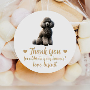 Custom Poodle Dog Wedding Favour Stickers