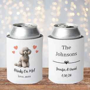 Custom Poodle Pet Wedding Can Cooler