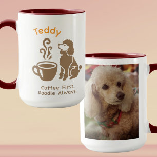 Custom Poodle Photo Coffee Lover Dog Mum Gift Mug