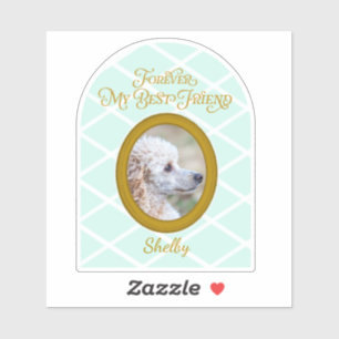 Custom Poodle Photo & Name Sticker Forever Friend