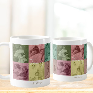 Custom Pop Art Family Photo Collage Christmas Mug