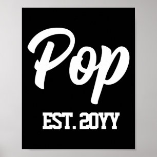 Custom Pop Est Year Personalized Gift New Grandpa Poster