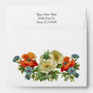 Custom Poppies and Cornflowers Square Envelopes