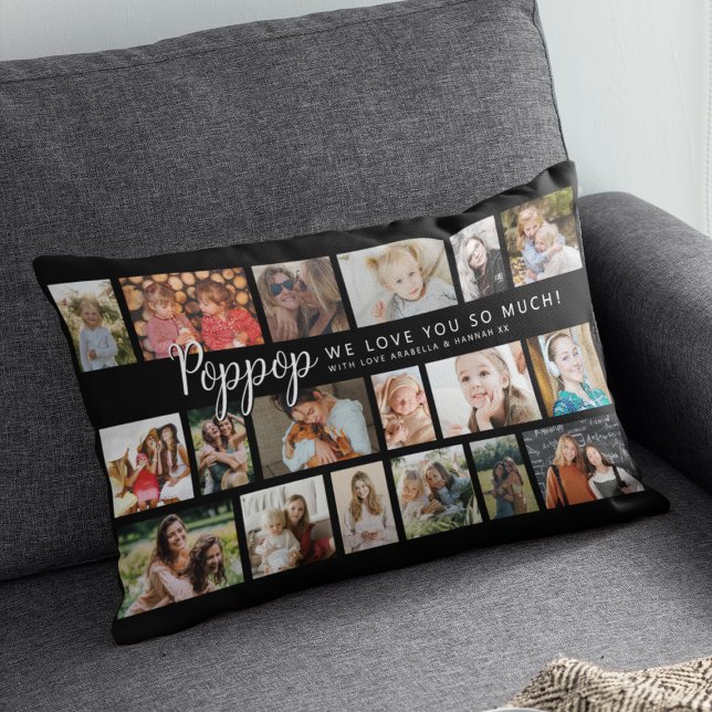 Custom Poppop 18 Photo Collage Lumbar Cushion (Creator Uploaded)