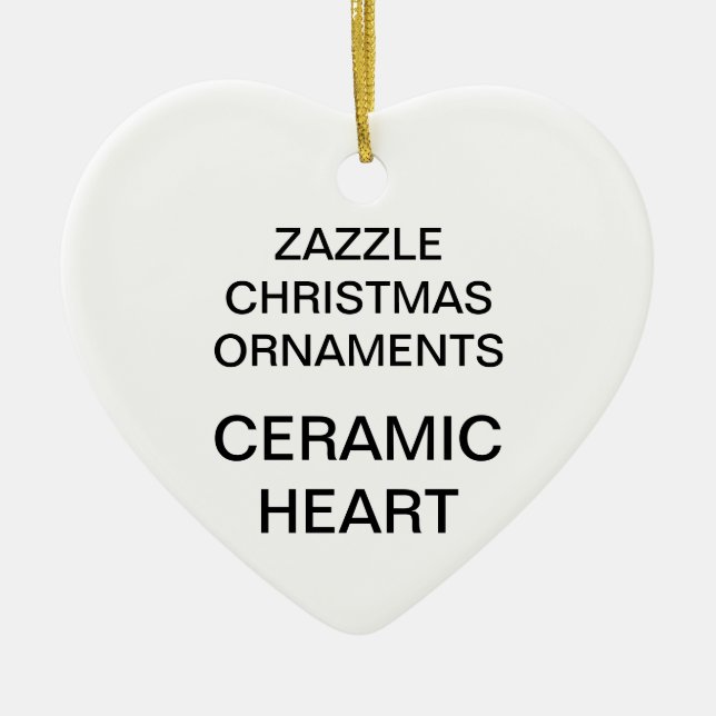 Custom Porcelain Heart Christmas Tree Ornament (Front)