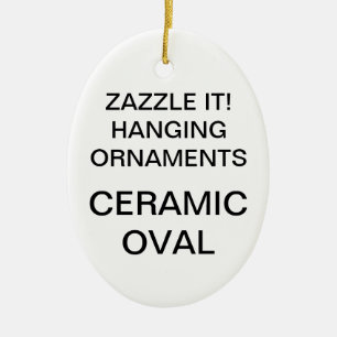 Custom Porcelain Oval Christmas Tree Ornament