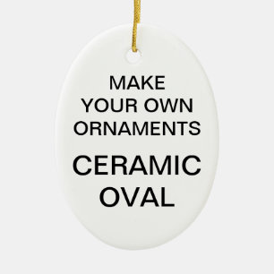 Custom Porcelain Oval Christmas Tree Ornament