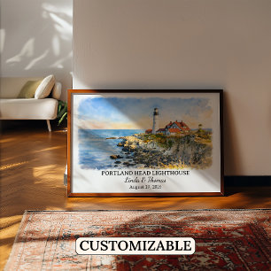 Custom Portland Head Lighthouse Wall Art, Maine Po Poster