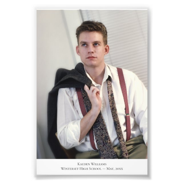 Custom Portrait Caption 2 Photo Enlargement (Front)