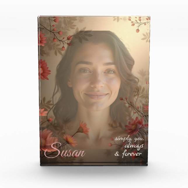 Custom Portrait for Her – Personalized Photo Gift Block (Front)