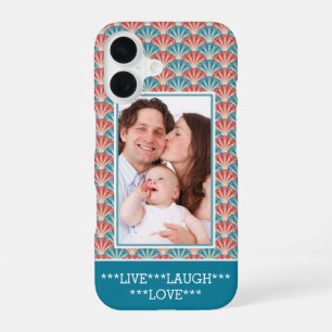 Custom Portrait Photo with Decorative Pattern iPhone 16 Case