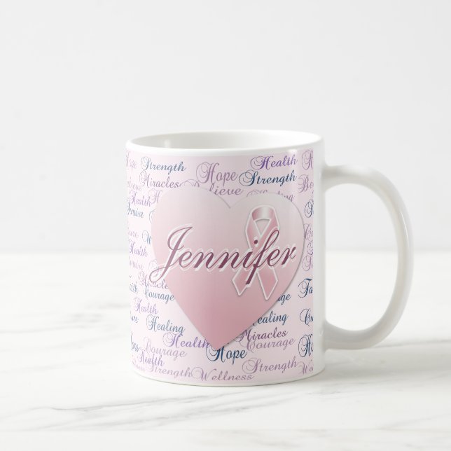 Custom Positive Inspiration with Heart Coffee Mug (Right)