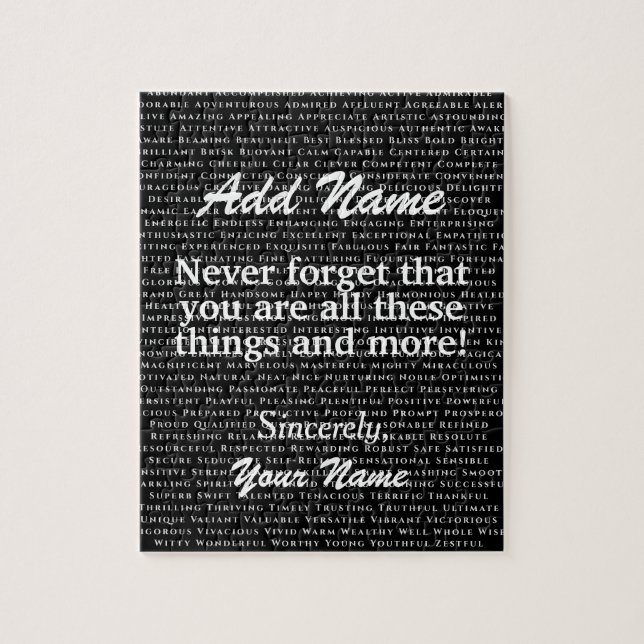 Custom Positive Words Affirmation Add Name Jigsaw  Puzzle (Vertical)