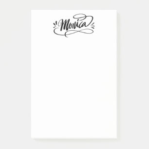 Custom post it notes with the name Monica