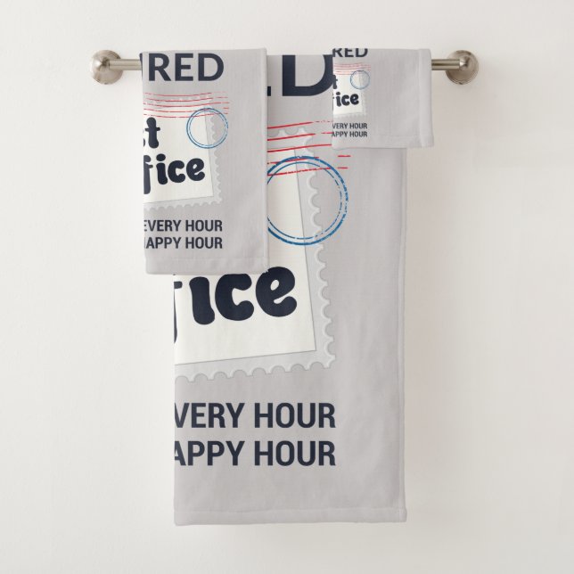 Custom Postal Worker Retirement Mailman Funny Bath Towel Set (Insitu)