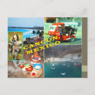 CUSTOM POSTCARDS- CANCUN COLLAGE 2 POSTCARD