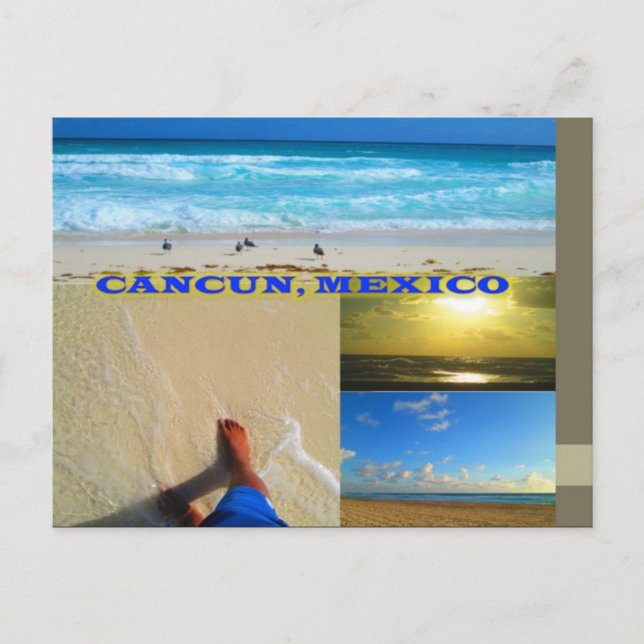 CUSTOM POSTCARDS- CANCUN COLLAGE 8 POSTCARD (Front)
