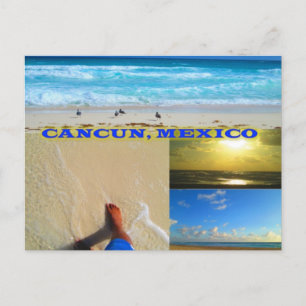 CUSTOM POSTCARDS- CANCUN COLLAGE 8 POSTCARD