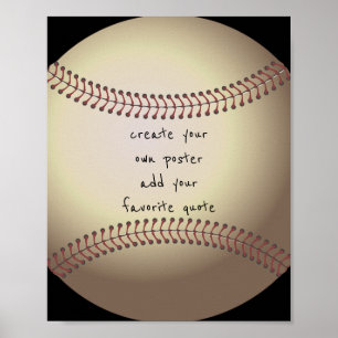 custom poster add your own quote baseball design