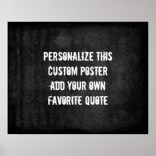 custom poster add your own quote charcoal grey