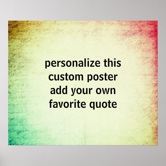 custom poster add your own quote typography (Front)