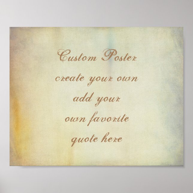 custom poster add your own quote vintage style (Front)