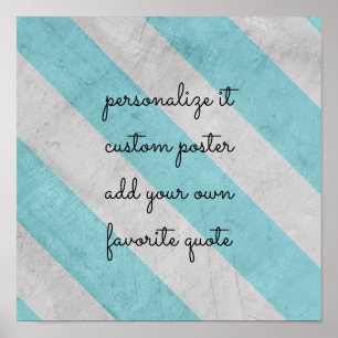 custom poster add your quote shabby chic stripes