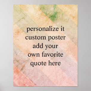 custom poster add your quote shabby chic stripes