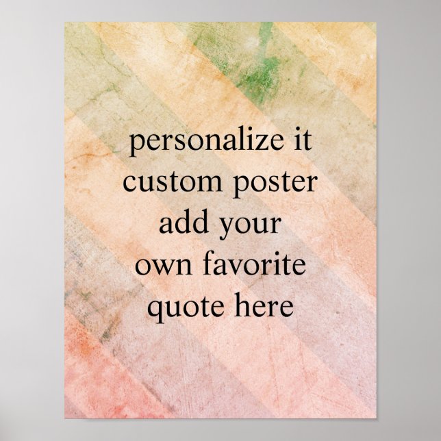 custom poster add your quote shabby chic stripes (Front)