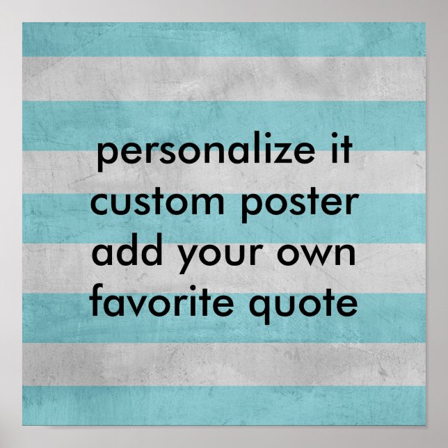 custom poster add your quote shabby chic stripes (Front)