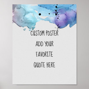 custom poster add your quote watercolor design