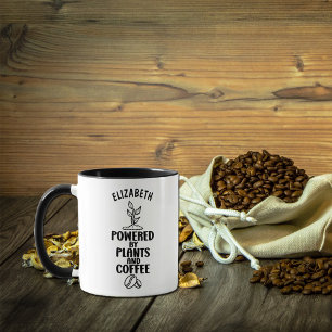 Custom Powered by Plants and Coffee, Vegan Mug