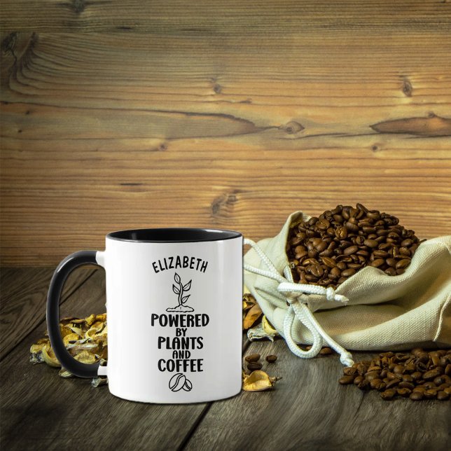 Custom Powered by Plants and Coffee, Vegan  Mug (Creator Uploaded)