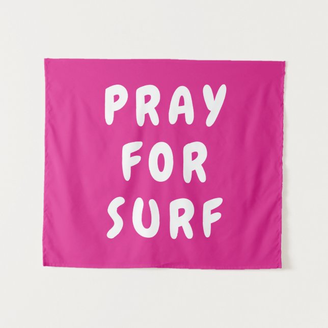 Custom Pray for Surf Banner Personalised Boho Wall Tapestry (Front (Horizontal))