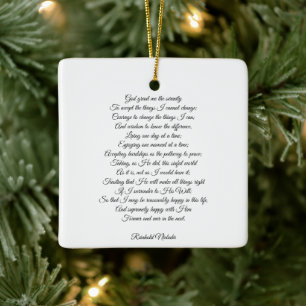 Custom prayer song quote message elegant script ceramic ornament