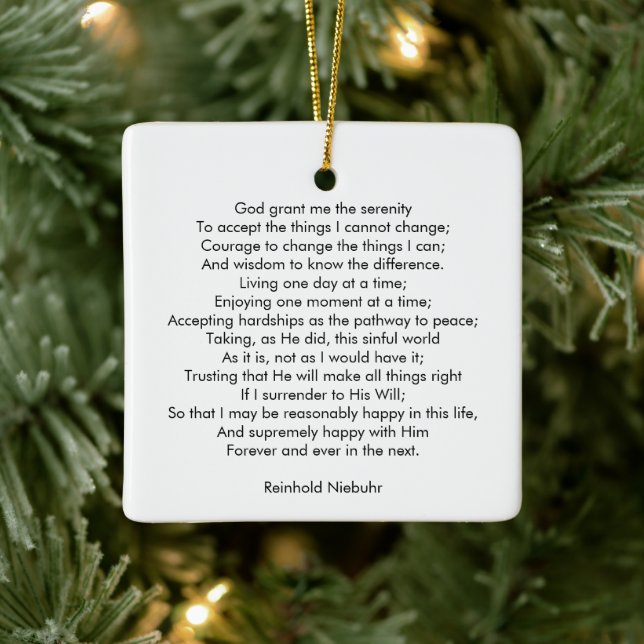 Custom prayer song quote text elegant two sided ceramic ornament (Tree)