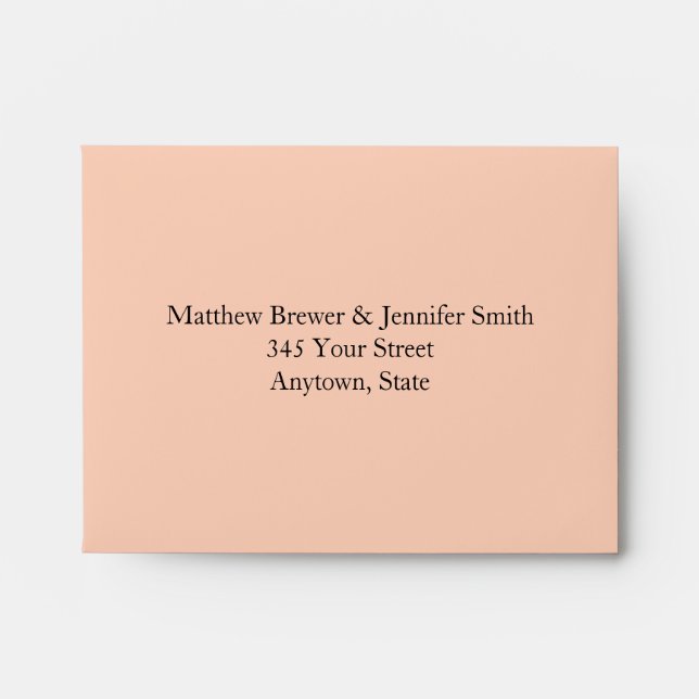 Custom Pre-Addressed Coral Wedding Envelopes (Front)